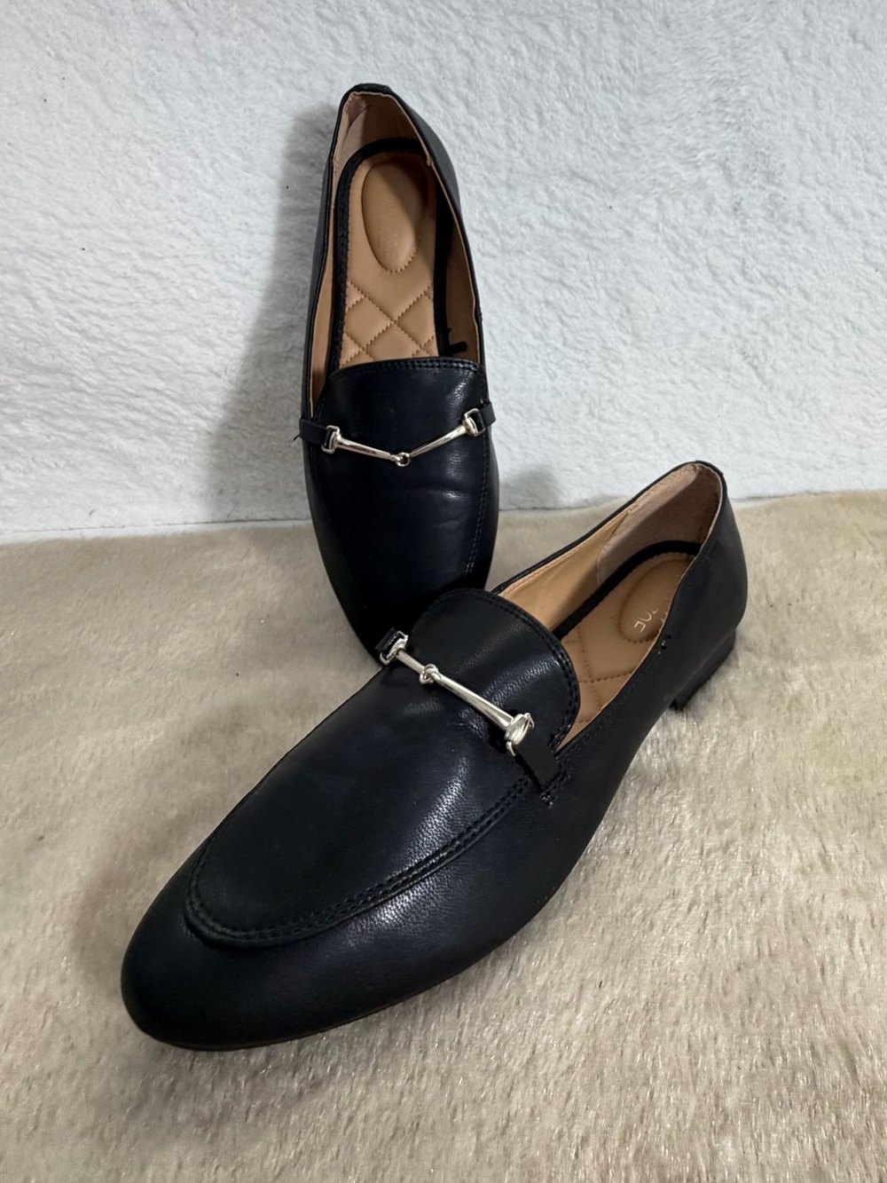 Rachel Zoe Axe Horsebit Loafers Black Synthetic Womens 9.5 Business Casual